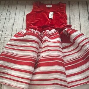 The Children's Place Red and White Striped Formal Dress sale